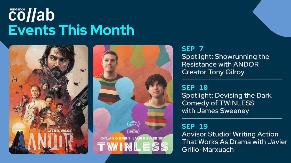 Level up your storytelling! 🎬 Join us this month for online events with industry experts covering everything from showrunning and dark comedy to writing action that drives drama.

Register here: collab.sundance.org/events