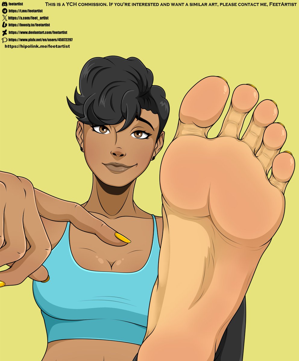 Another YCH commission! May (belongs to
<a href="/Wannahug5/">Agent Of Chaos</a>)! 
Thank you for another cool OC! 
#feet #soles #toes #barefoot #footfetish #stirrups #tomboygirl #tomboy #sporty #ych #ychopen #oc #originalcharacter