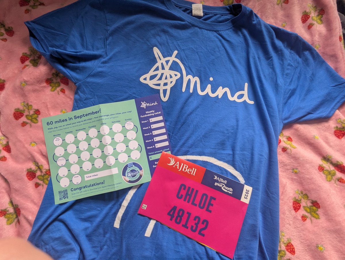 ChloAerba's tweet photo. Tomorrow I'm doing my first ever Great North Run, and while I'm not exactly doing the run for charity, I'm doing a 60 miles in September challenge for the Mind charity. 

If you wanna donate, cool! If not! Also cool! Love you guys regardless. 

Link in replies! https://t.co/W9hzeNWpbP