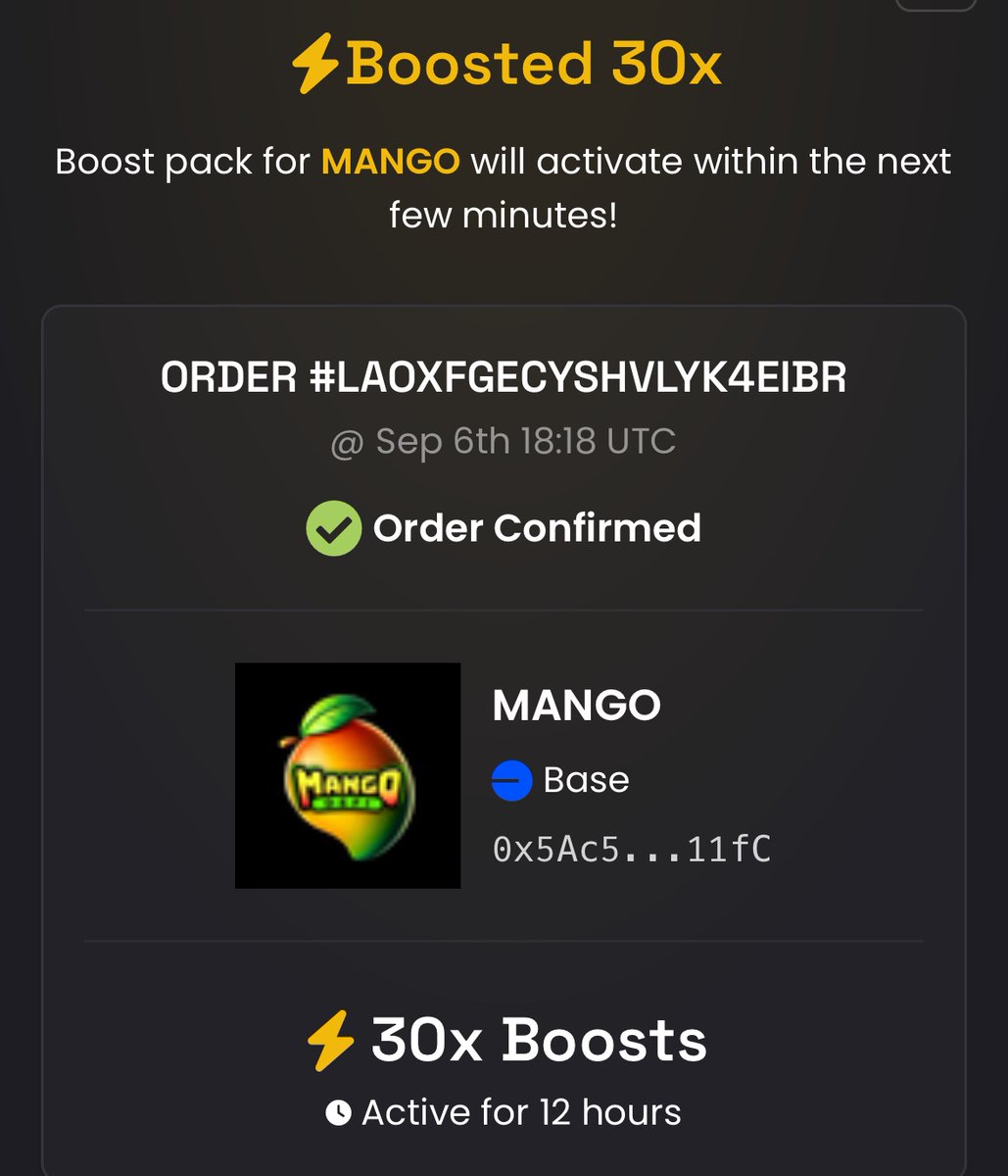 MANGO DEFI (@0xmangodefi) on Twitter photo $Mango is now being Boosted on Dexscreener 🥭❤️
Chart:
dexscreener.com/base/0xbbeaa26…
CA:
0x5Ac57Bf5395058893C1a0f4250D301498DCB11fC $Mango is now being Boosted on Dexscreener 🥭❤️
Chart:
dexscreener.com/base/0xbbeaa26…
CA:
0x5Ac57Bf5395058893C1a0f4250D301498DCB11fC