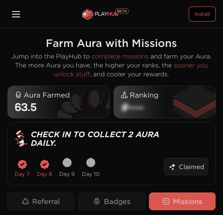 Day 8 of checking in to collect Aura on <a href="/playAInetwork/">Play AI 🎲🎮</a> PLAYHUB BETA.

gPlay