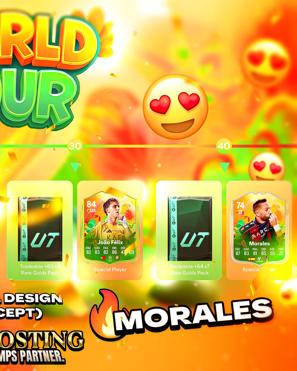 argboosting's tweet photo. 🌍✨ NEW WORLD TOUR EVENT IN FC26!
Special players, amazing packs and exclusive rewards.
Who would you like to see in this promo? 👀🔥
#FC26 #WorldTour #UltimateTeam #FUT26 #WorldTourEvent #EAFC26 #FUTCards #WorldTourPromo #FC26News #ARGBoosting https://t.co/fZtqbznbpB