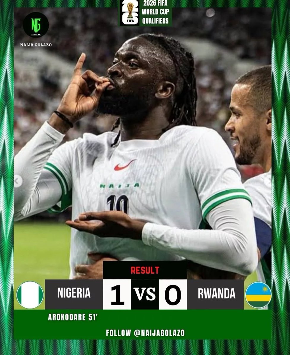 Nigeria won Rwanda, 2M will be shared amongst everyone who likes this post #NGARWA 🇳🇬🇳🇬🇳🇬❤️

1K likes and credit alerts go round. Tolu Iwobi super eagles