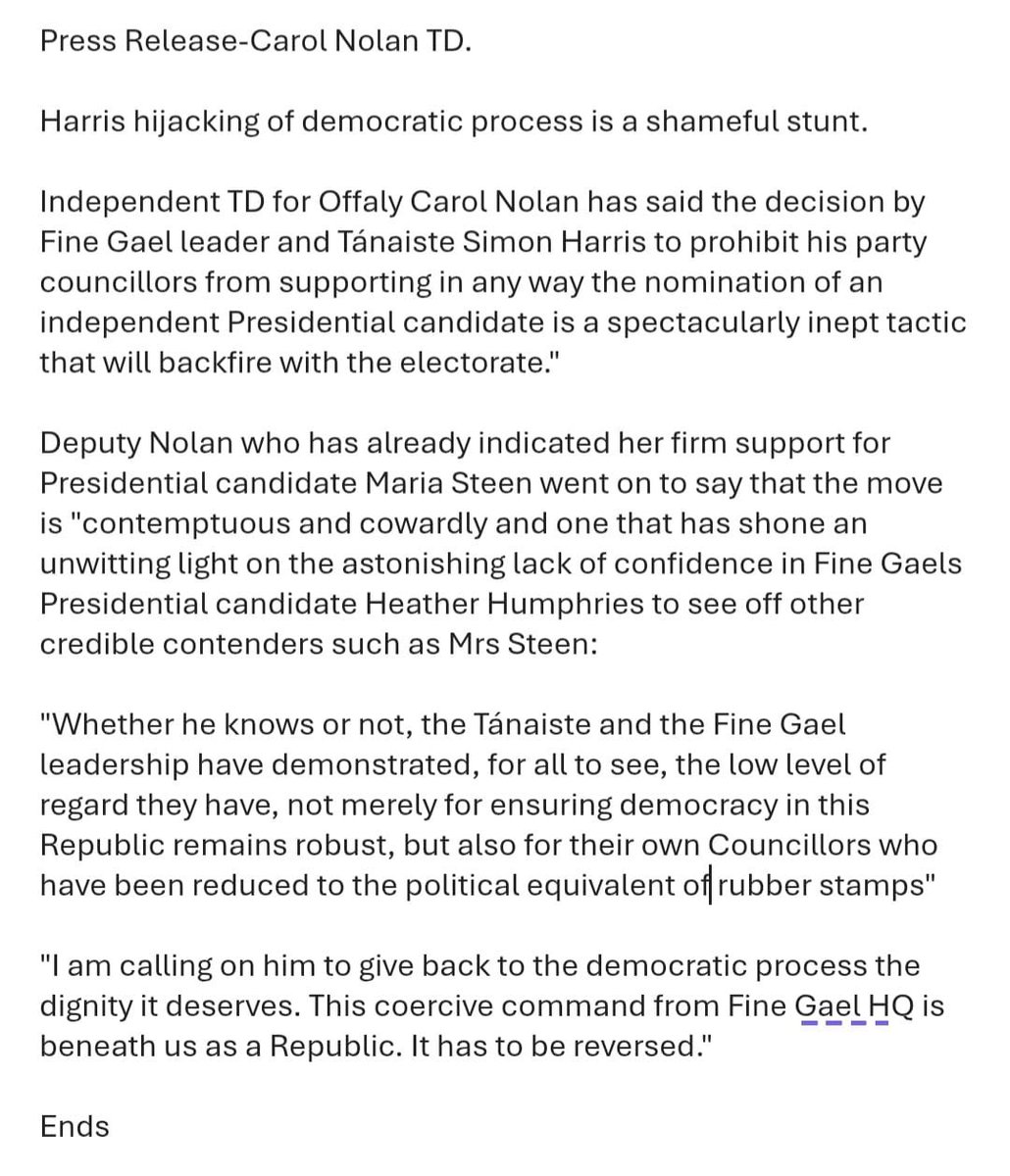 Carol Nolan TD (@cnolanoffaly) on Twitter photo 