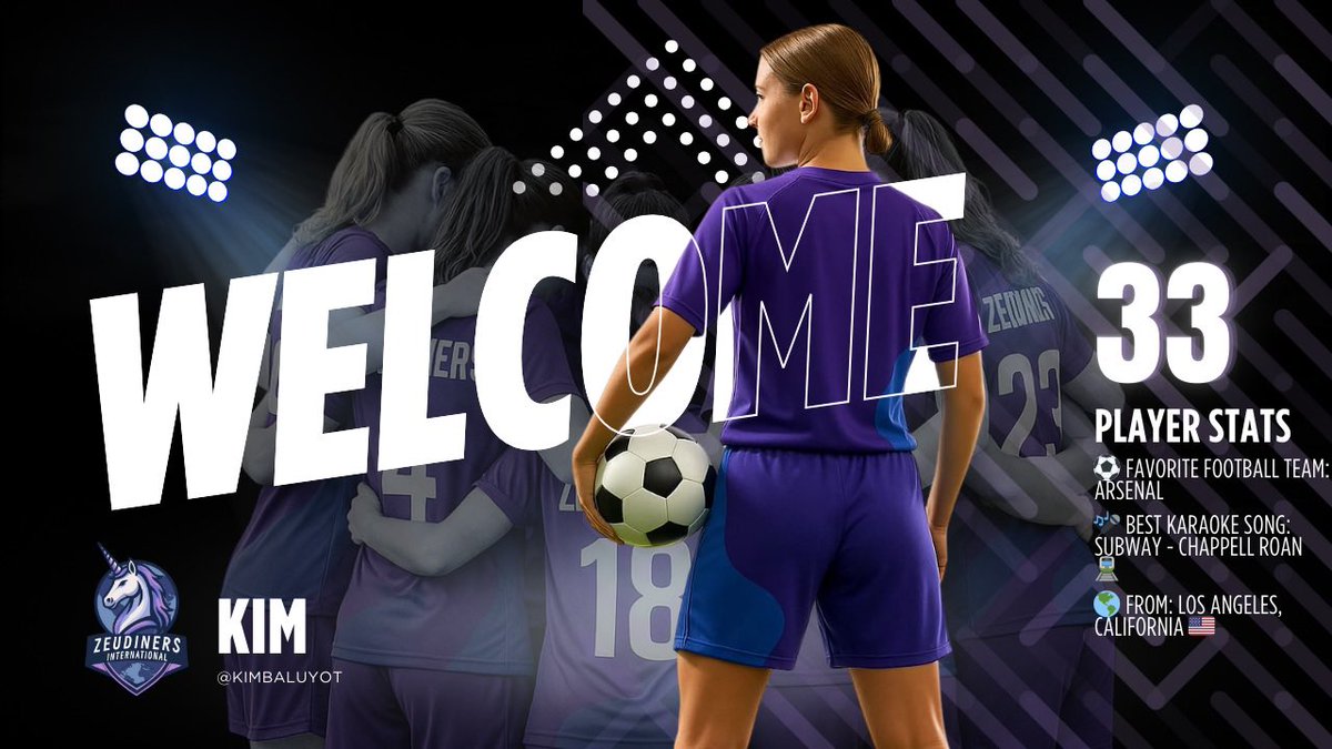 Drum roll for… player no.33! ⚡️

✈️ Kim is flying 5,800 miles from LA to Naples just to sing Subway at karaoke and maybe kick a ball around. Respect. 🇺🇸⚽🎤

WELCOME, KIM 💜⚽ <a href="/kimbaluyot/">Kim</a> 

#21daystogo #zeudiners #zeudinersxcharity