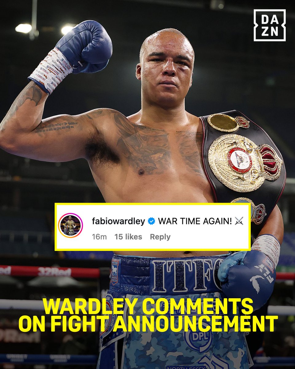 🗣️ "WAR TIME AGAIN! ⚔️"

<a href="/FabioWardley/">Fabio Wardley</a> is locked in and ready for battle 👊

#ParkerWardley | Oct 25 | Live exclusively on DAZN | Available to Buy Soon