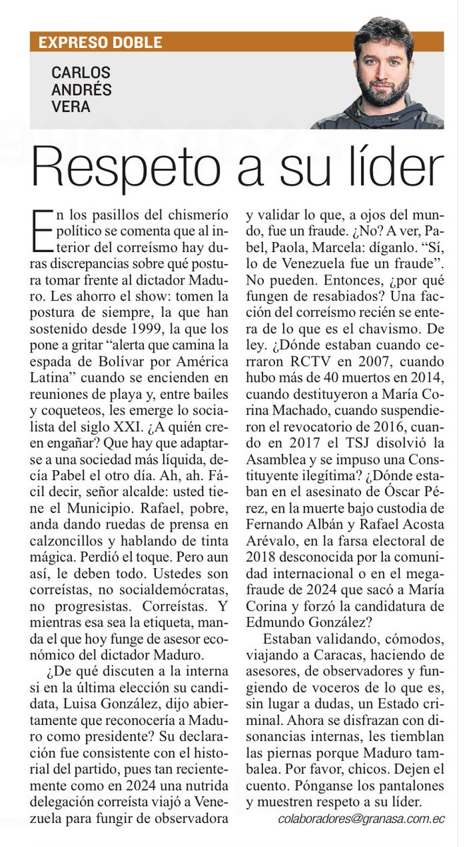 Polificcion's tweet image. Ahora que Maduro tambalea, les tiemblan las piernas. Respeten a su líder, correistas. Hoy, en @Expresoec