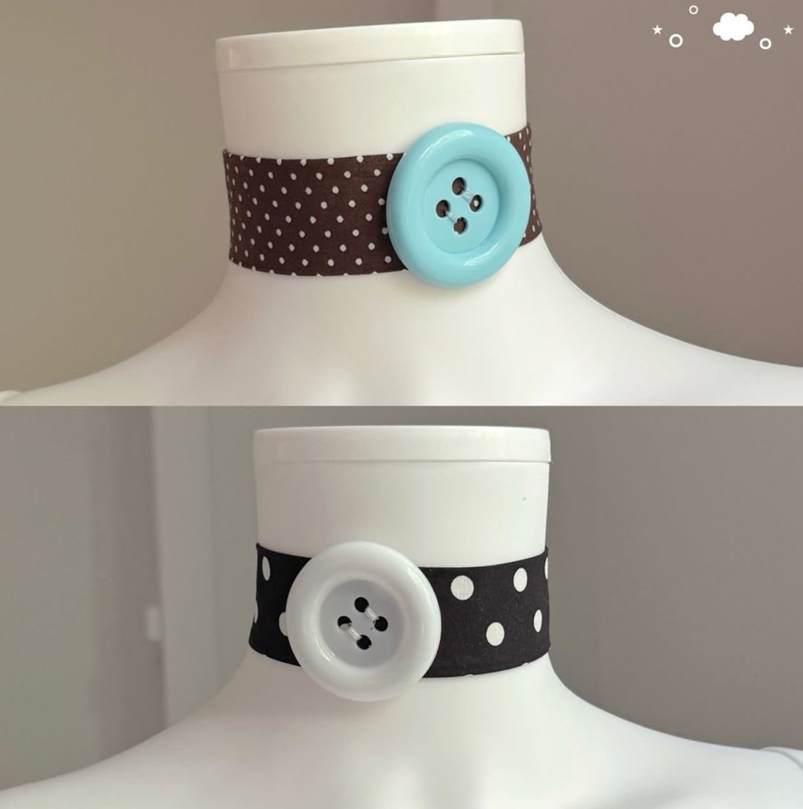 pinkglitterie's tweet photo. Button chokers https://t.co/uyEBi5q0UO