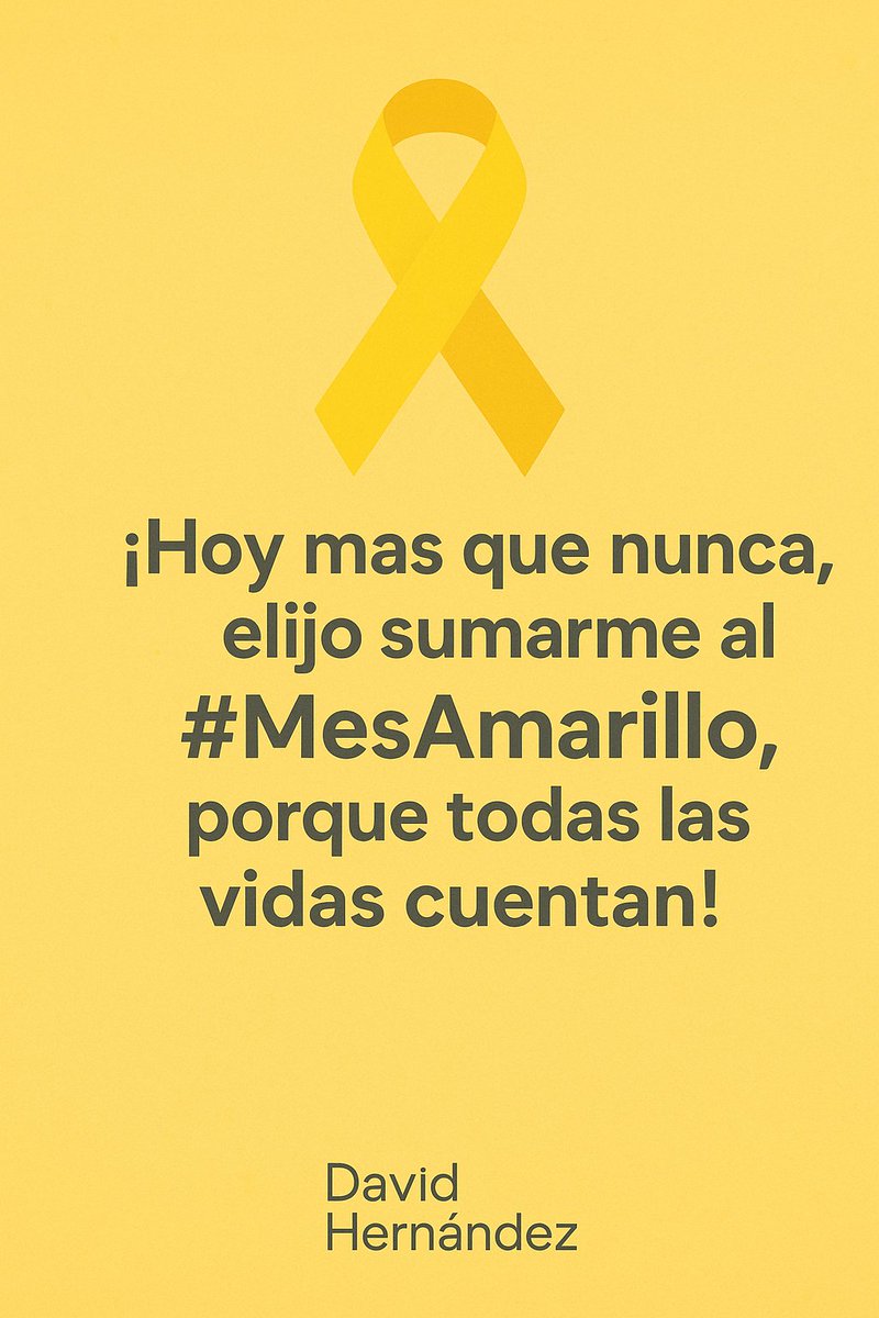 David_HdezF's tweet photo. Septiembre 💛 me recuerda la importancia de estar presentes. Escuchar y acompañar también es salvar vidas. #MesAmarillo #PrevenciónDelSuicidio" https://t.co/nOXAJUZcYg