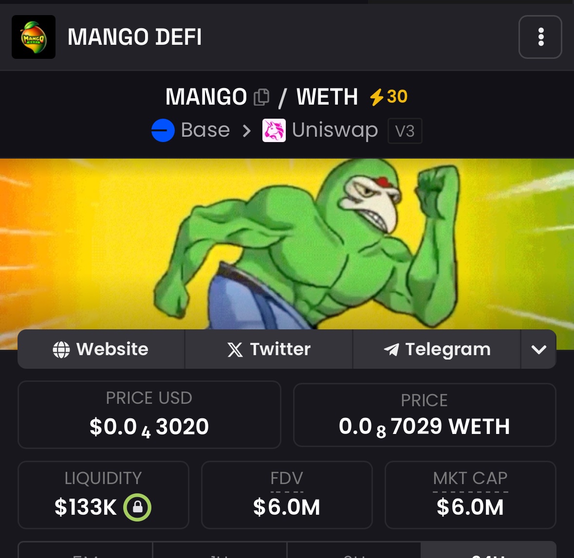 MANGO DEFI (@0xmangodefi) on Twitter photo $Mango <a href="/dexscreener/">DEX Screener</a> Enhanced Token Info done ✅ a lot more on the way.
Check out our banner what do you think?💭  comment below ⬇️ $Mango <a href="/dexscreener/">DEX Screener</a> Enhanced Token Info done ✅ a lot more on the way.
Check out our banner what do you think?💭  comment below ⬇️