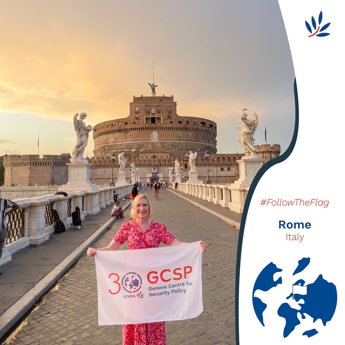 TheGCSP's tweet image. Dr Christina Schori Liang, Head of Counterterrorism &amp;amp; PVE, carried the GCSP 30th Anniversary flag to Italy!

📍 Where? Rome
🤝 With? At the @NATO_DefCollege High-Level Conference on the Indo Pacific
🎯 Why? To address Indo-Pacific security challenges

#GCSP30Years #FollowTheFlag