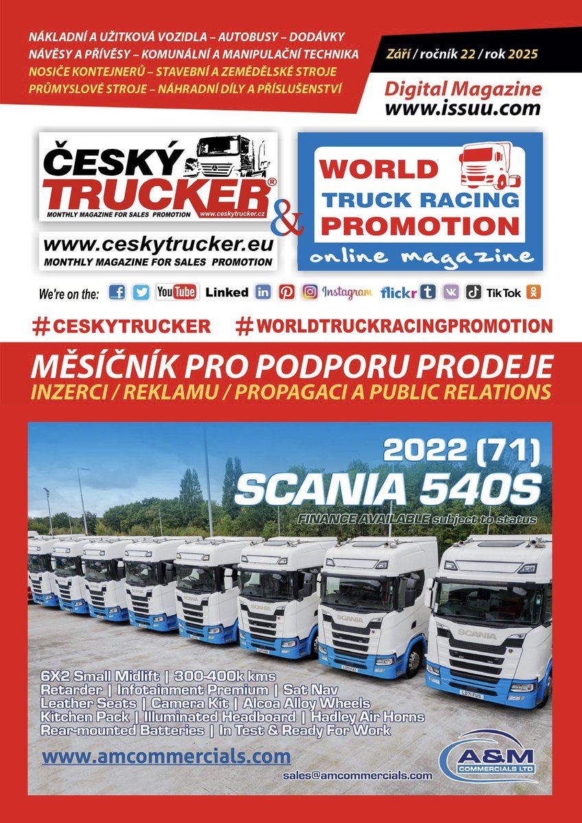 UsedTrucks4You's tweet photo. 📣Celý magazín najdete na  https://t.co/ks8OEA6TpZ  🔥-> 

Český Trucker, který inzeruje firmám různého průmyslu a obchodu je právě ke shlédnutí na největší platformě publikací ISSUU.Sledujte také náš partnerský kanál Love Motorsport Racing. 
Love Motorsport Racing https://t.co/nUxPG0ljNP