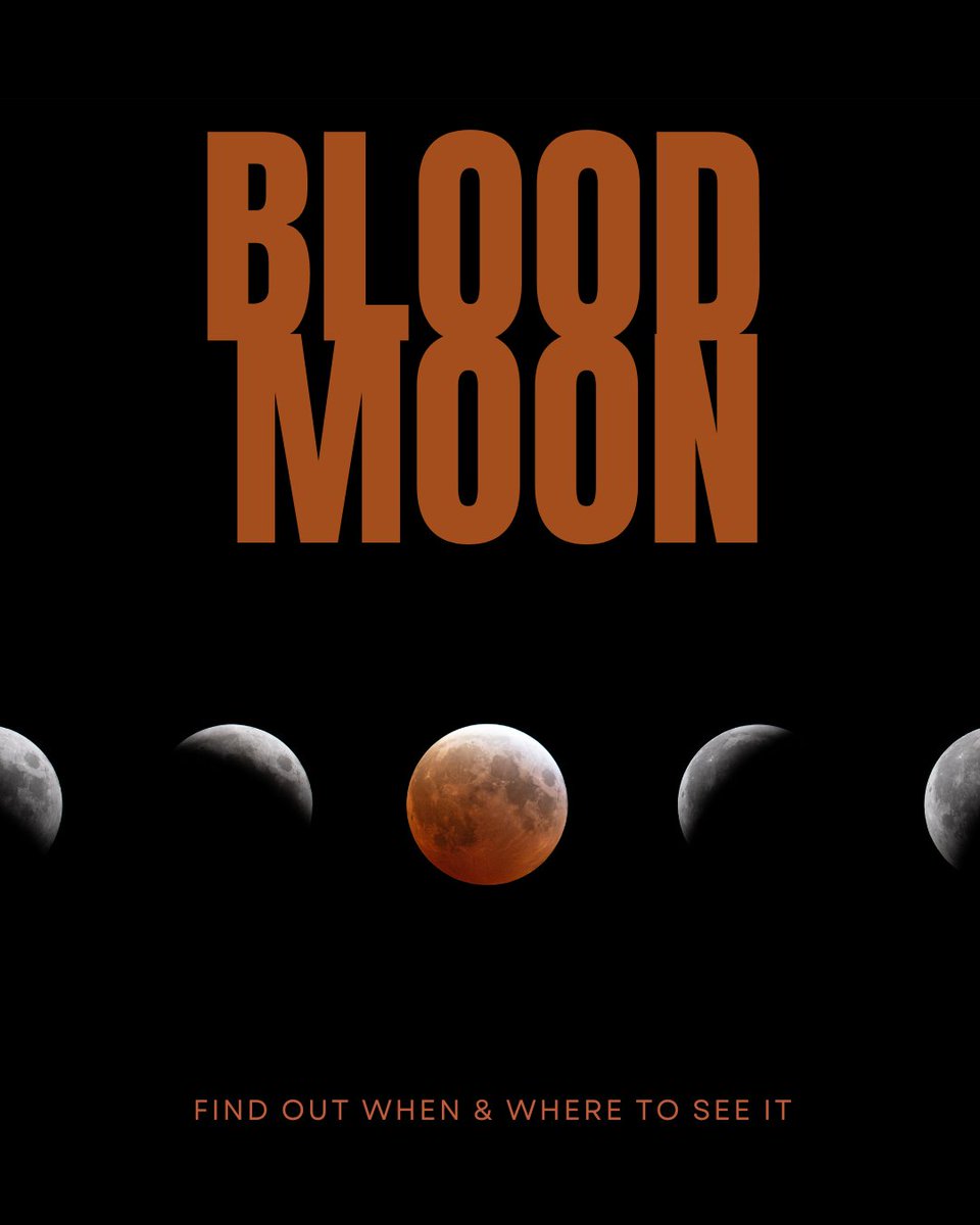 SpaceHumanity's tweet image. 🌕✨ This weekend, the Moon turns red in a rare celestial spectacle: the Blood Moon.

No filters—just Earth’s shadow, cosmic alignment, and a sky steeped in wonder.

Visible to over a billion people, this lunar eclipse reminds us: we’re all under the same sky.

🔭 No gear needed.…