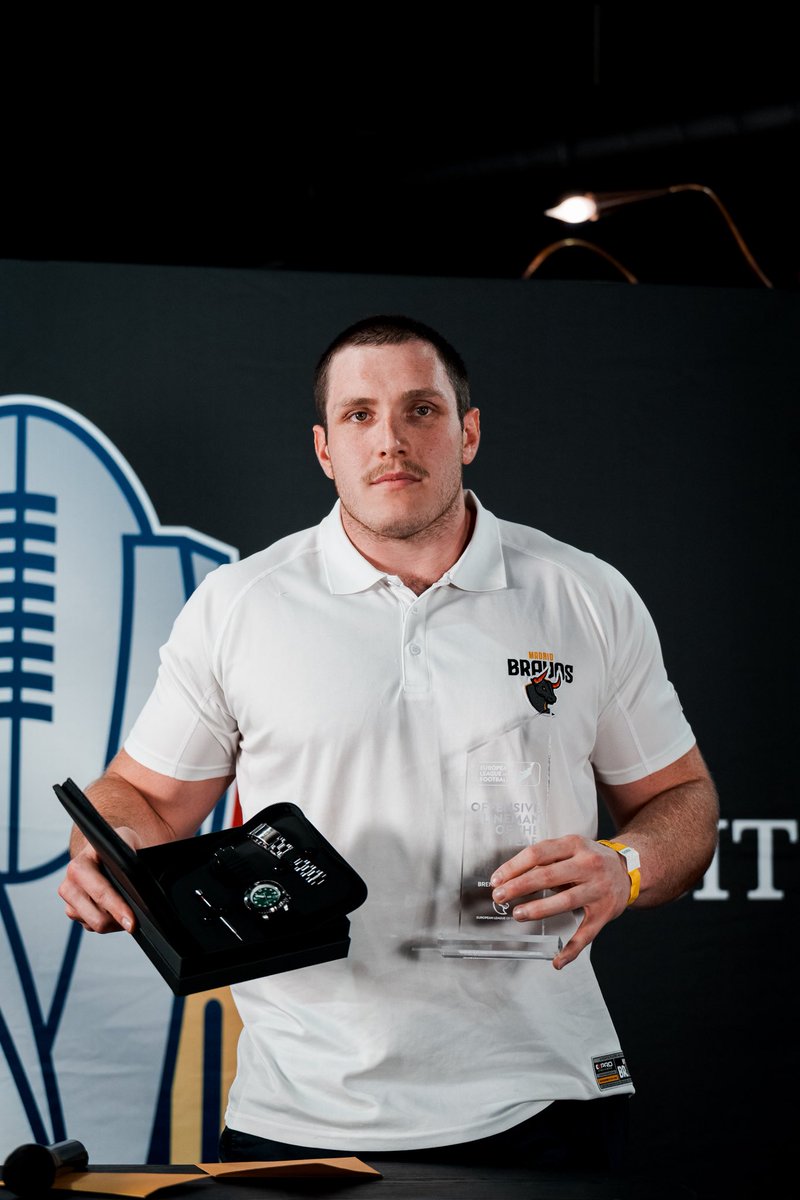 ⭐️ Madrid Bravos Offensive Guard Brendan Oswin is our Offensive Lineman of the Year ⭐️