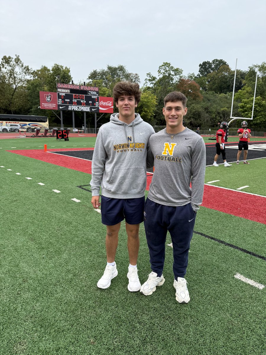 Thank you to <a href="/CoachGlosek/">Shawn Glosek</a> and <a href="/WJFootball/">W&J Football</a> for the Game day invite. Nice opportunity to be there with my QB as well. <a href="/TristynTavares/">Tristyn Tavares</a> <a href="/NorwinFB/">Norwin High School Football</a> <a href="/CoachMBrown1/">Mike Brown</a>