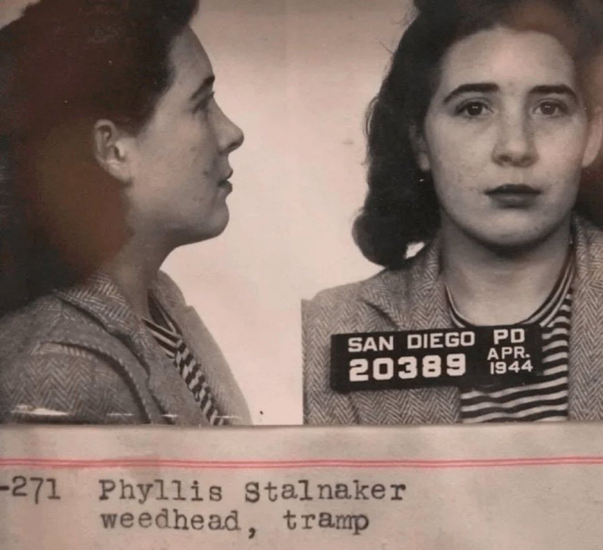 Convicted for being a weedhead tramp in 1944