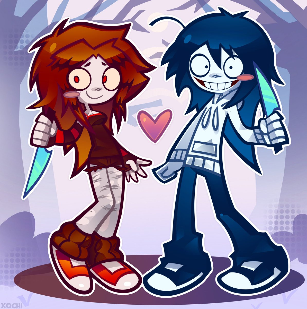 Art trade for <a href="/dangerbizz/">GHOSTIE/BONES 🎸 (comms closed | 5/5 slots)</a> ❤️ 🔪 💙