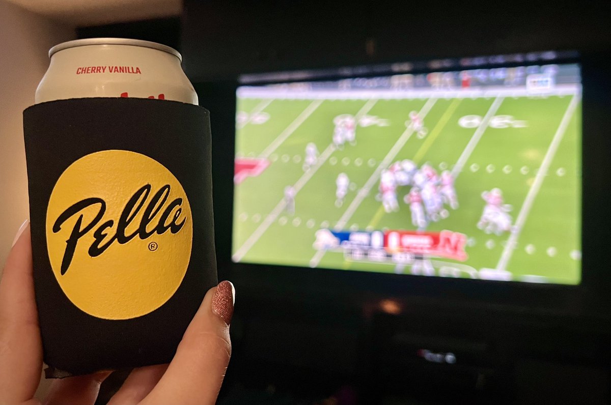 When the Night Beat sponsor follows you home… 👀 Don’t worry, this Husker game is not officially sponsored by Pella (but the koozie says otherwise).