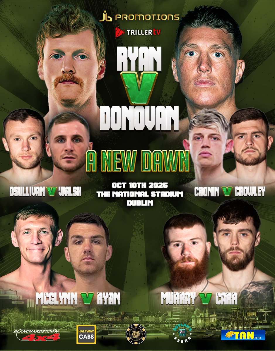 WOW – WHAT A NIGHT in DUBLIN LAST NIGHT ! 🇮🇪🥊

Next stop in the capital ➡️ October 10th 🔥
Let’s keep the momentum rolling for Irish boxing 👏

We’ve got 5 ALL-IRELAND CLASHES lined up – the talent is unreal and the atmosphere will be even bigger!

Dublin is booming 🏟️💥