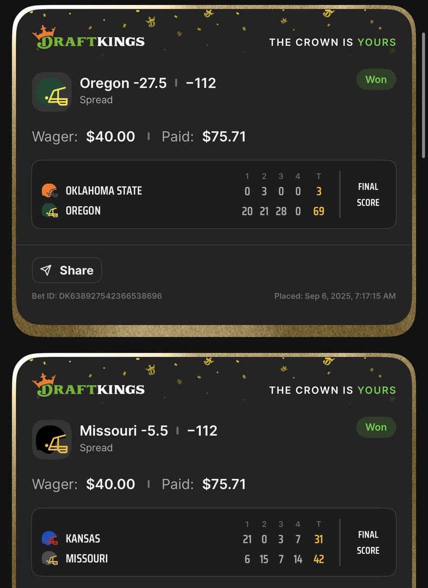 Proper_Picks's tweet image. Cashed this banger that went out to our FREE Winible members over on @thewinn1ngedge !
Awesome CFB day today. Along with another 2 parlays and 2 straights so far for our VIPs. 

We have free and paid subscriptions available from 5 cappers!

#CFB #Winner #FreeMoney