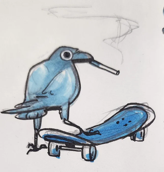 My artist alley stuff is still stuck in Tennessee so I'm scribblin' in my sketchbook today