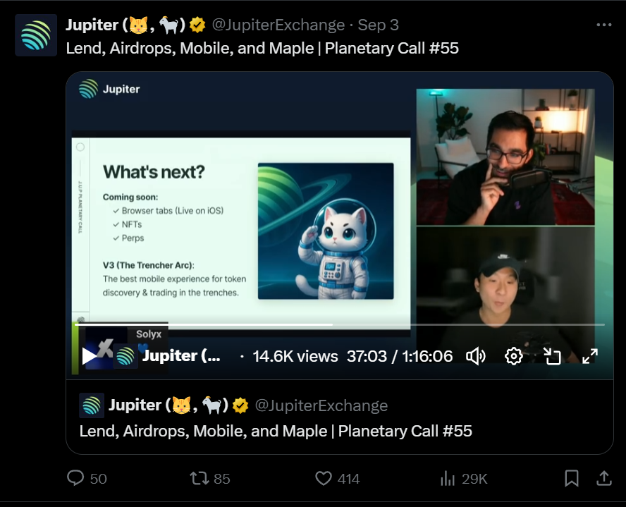 They even openly shilled $CATTY on a JUP Planetary Call 

29K views.  Y'all are sleeping

x.com/cattiebattie/s…