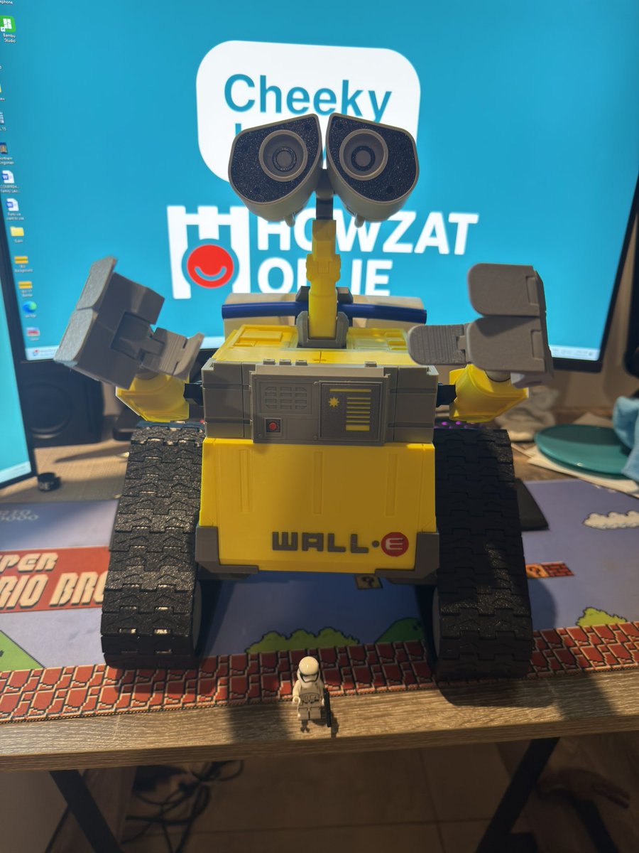 Finally finished this epic Wall-E 3D print. Started this about 12 months ago and then forgot about it. 

Literally my favourite 3D print to date. Lego minifig for scale.
