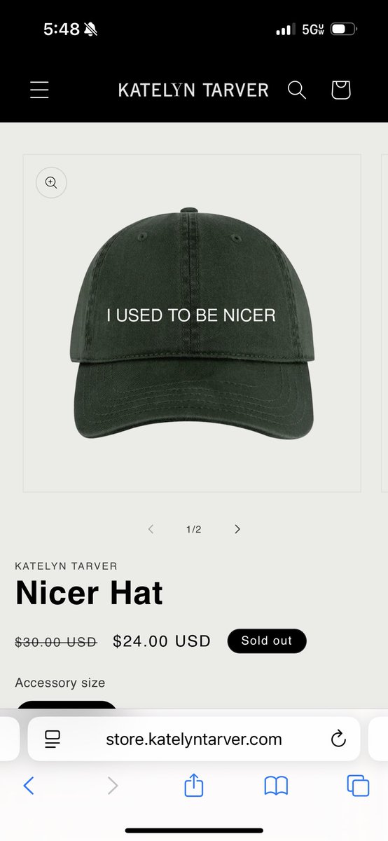 brianna5SOS's tweet photo. I met Katelyn Tarver in Vegas after the show and she told me that she would probably put her hat on her website. Guess what? I missed the drop of the hats and now they’re sold out 😅😭 @katelyntarver please restock these https://t.co/Gk64Fy0Aoh