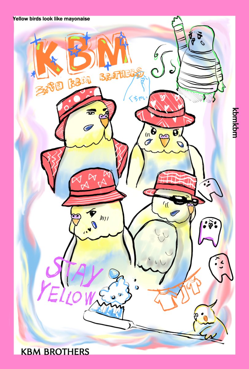 3代目黄ばみブラザーズのポストカードも販売します！🦜