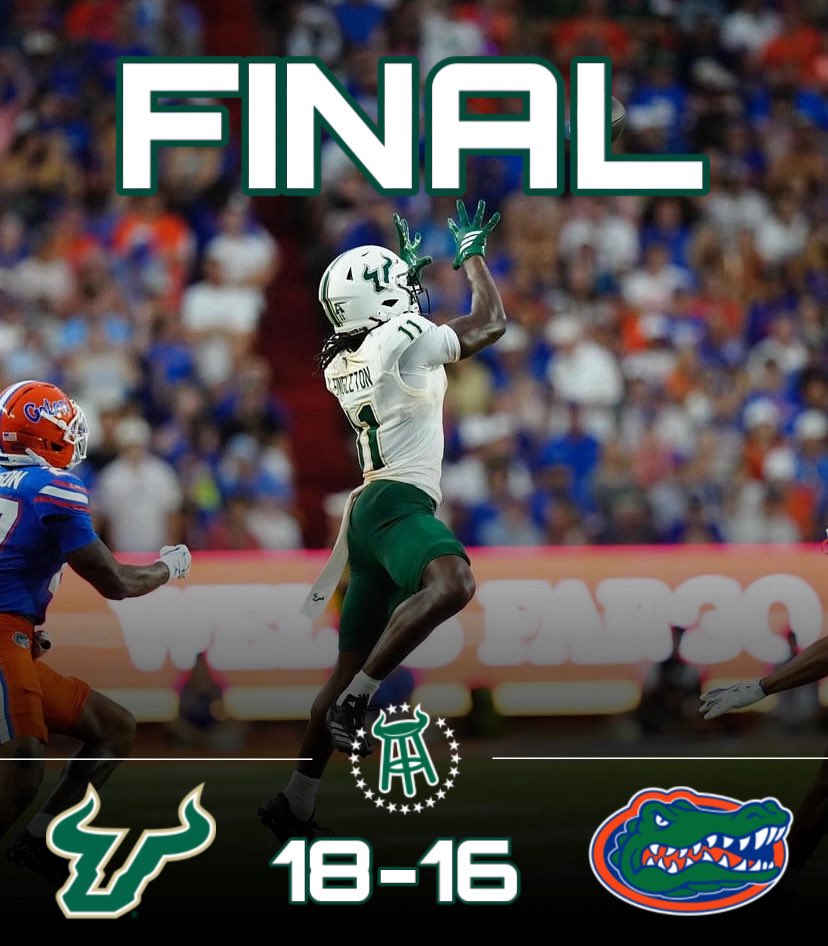 GRAMATICA WALKS IT OFF

THE BULLS HAVE TAKEN DOWN #13 FLORIDA IN THE SWAMP