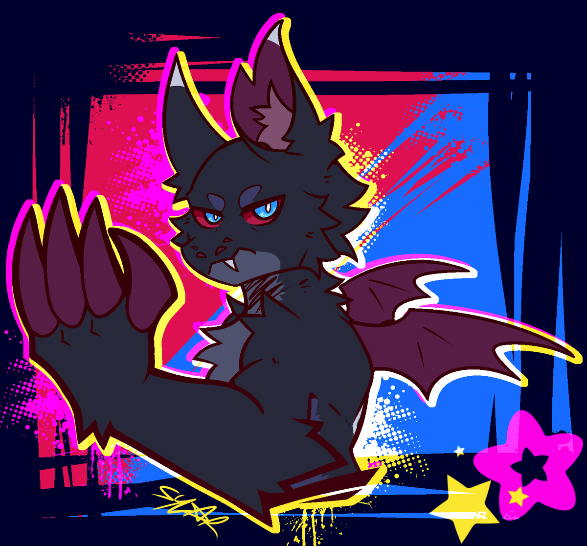 UnholyLykoi's tweet photo. sharing some recent art just so yall know what ur missing out on from bsky https://t.co/y9yH33IwbT