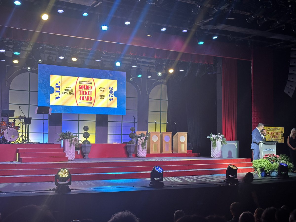 SF_FiestaTexas's tweet image. We are proud to say that Six Flags Fiesta Texas was awarded the 2025 Golden Ticket Award for Best New Show for The Voodoo Dolls! 🎉Thank you to Amusement Today, the voters, our Entertainment Team, and all of our partners who made this happen.