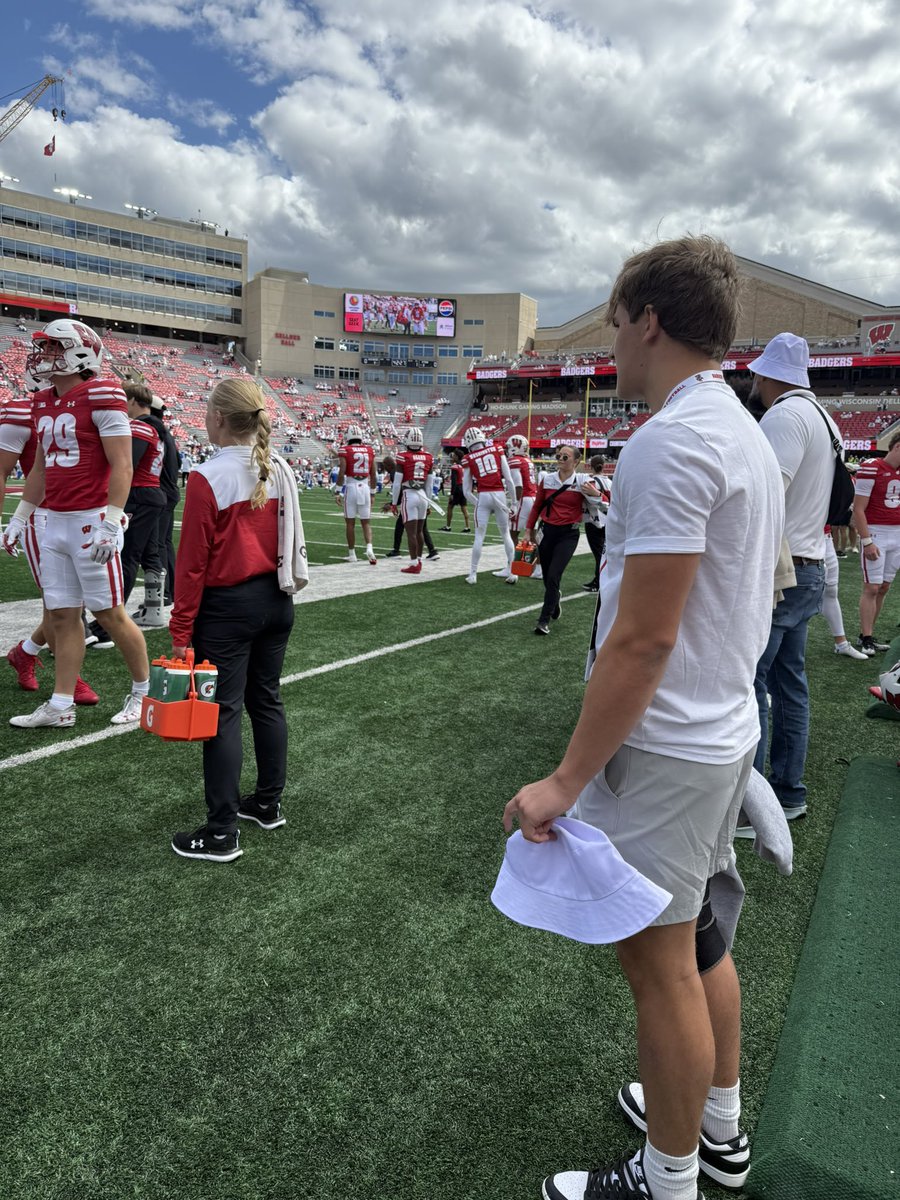 Thank you badger football for the awesome game day experience!! I had a blast <a href="/WisFBRecruiting/">Wisconsin Badgers Football Recruiting</a> <a href="/MJ_NFLDraft/">Mark Johnson</a> <a href="/Mr_Nellis/">Joel Nellis</a> <a href="/JHootie53/">Joshua Hootkin</a> <a href="/BadgerFootball/">Wisconsin Football</a> <a href="/EwaldTaylor/">Taylor Ewald</a> <a href="/CoachFick/">Luke Fickell</a> <a href="/McNamara_247/">Jon McNamara</a> <a href="/PrepRedzoneWI/">Prep Redzone Wisconsin</a>