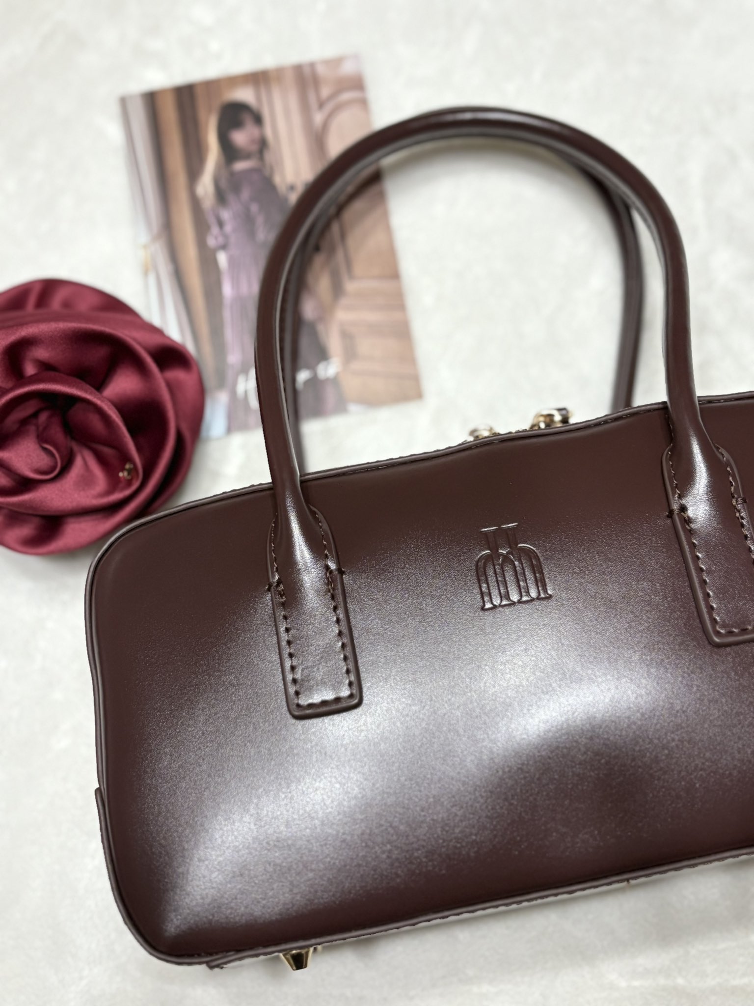 Herlipto Trois Logo Mini Boston Bag ボストン 新色】Trois Logo Mini Boston Bag