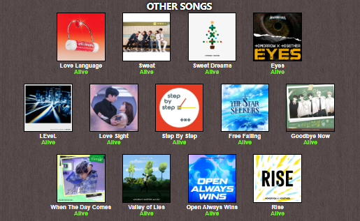 WELCOME TO EVER SINGLE TOMORROW X TOGETHER SONG HUNGER GAMES SIMULATOR

place your bets on which song will make it to the end

[a VERY long thread]