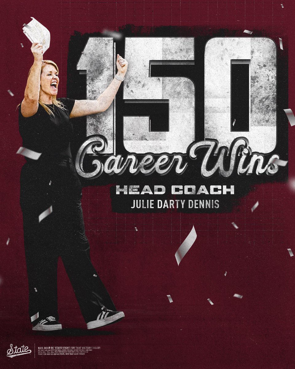 Another huge milestone for head coach Julie Darty Dennis!

#HailState