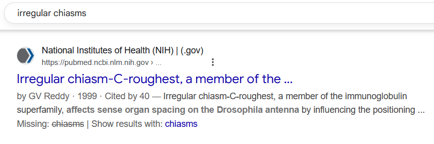Though not influenced by the many chiasm posts I saw on here earlier, I'm researching chiasms. Google is being decidedly unhelpful. All results are about the book of Mormon and, well, medical stuff......
(image is of top result)