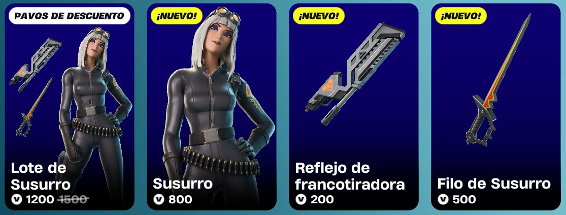 Los cosméticos de Susurro ya están disponibles.

Código: Edunavegant en la tienda! Se agradece el apoyo! 💜✨

#Fortnite #FortniteShockNAwesome #EpicPartner