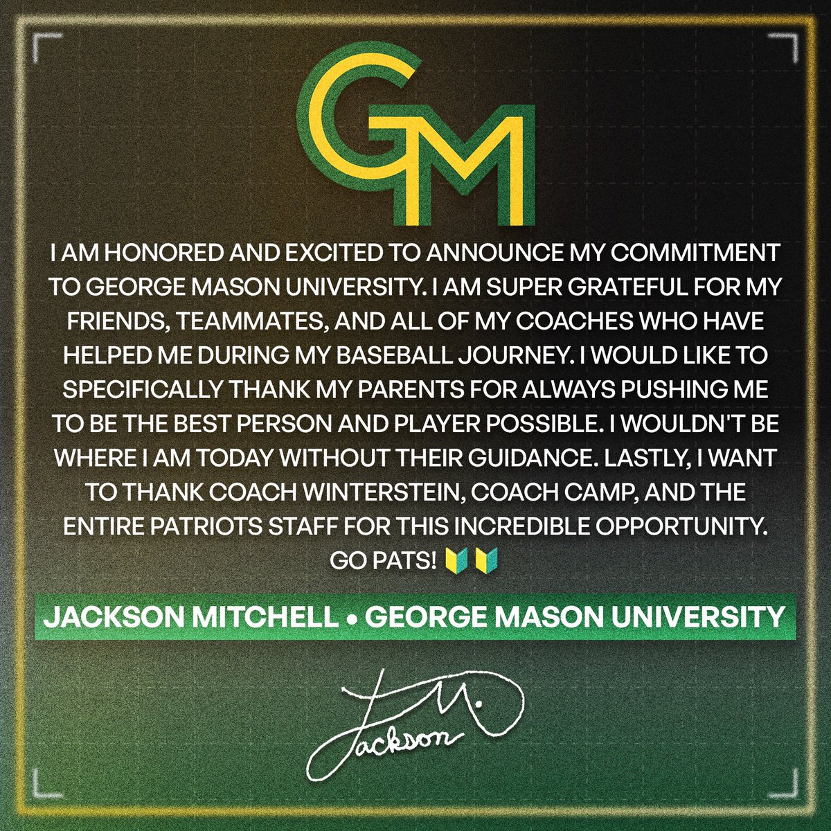 Committed! Go Pats!🔰🔰

<a href="/shawncamppitch/">Shawn Camp</a> 
<a href="/Tyler_Nelin/">Tyler Nelin</a> 
<a href="/twinterstein7/">Tommy Winterstein</a> 
<a href="/oriole_baseball/">AHSOriolesBaseball</a> 
<a href="/inbullsbase/">Indiana Bulls Baseball</a>