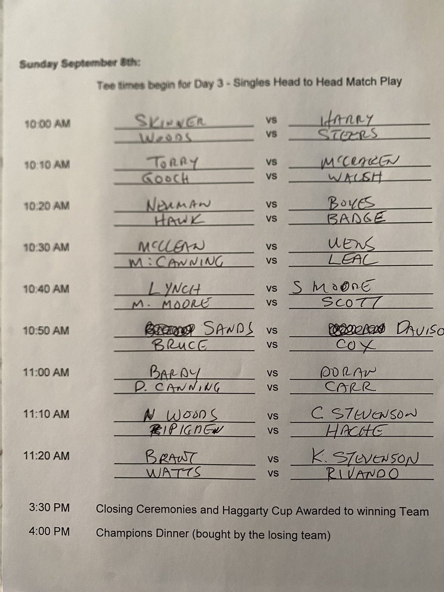 Final day set…..Can team Mills win 16 matches? #dinnerwillbegoodeitherway