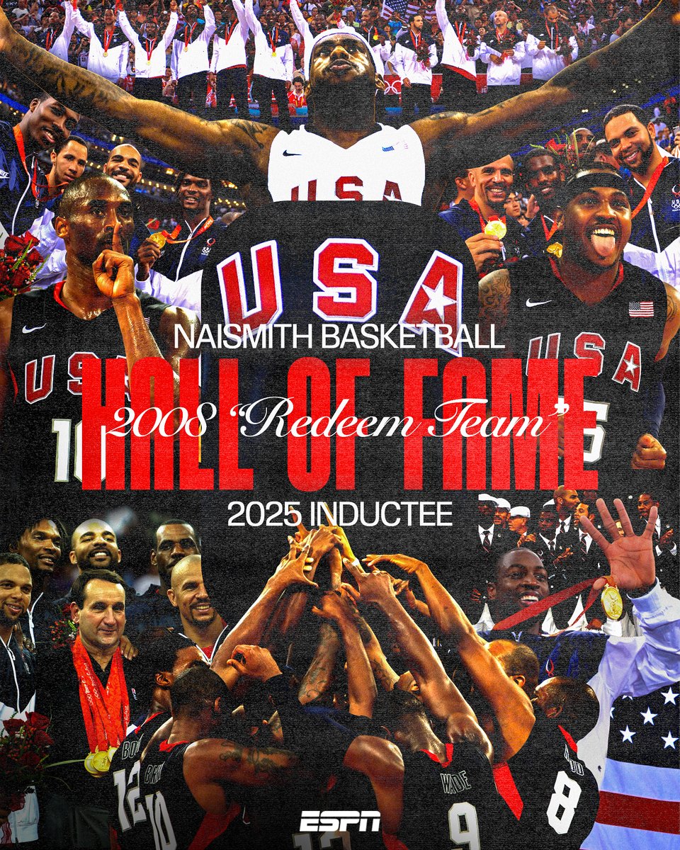 The 2008 USA Basketball Men's National Team officially enters the Hall of Fame 👏