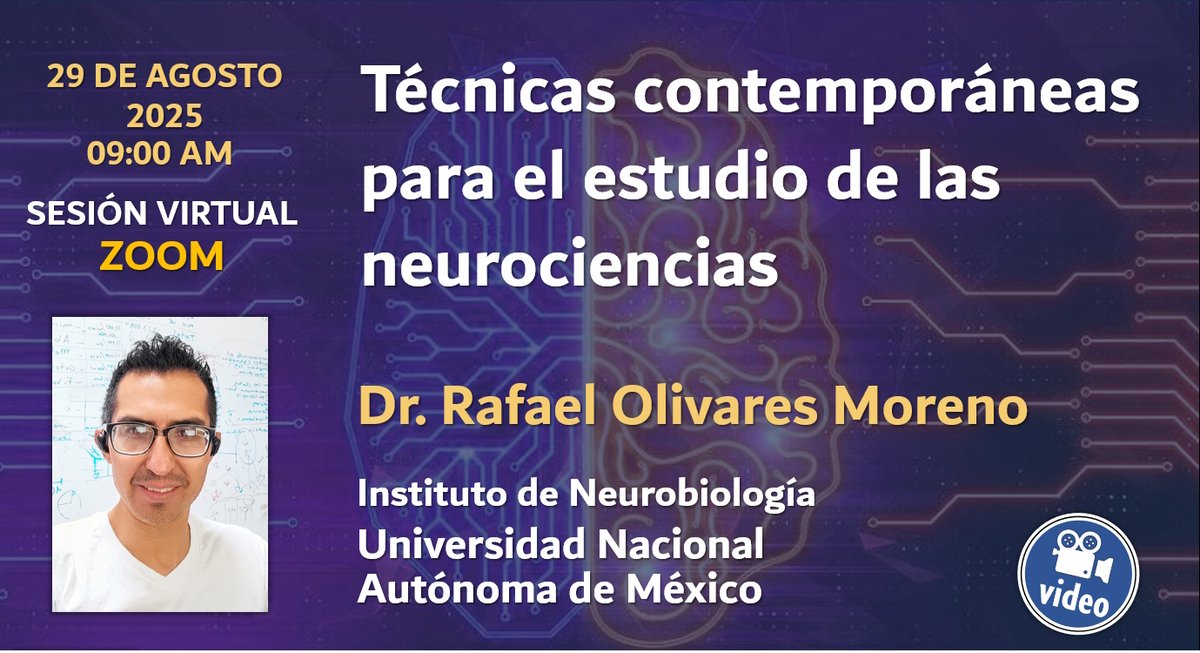 VIDEO: 29/08/2025 CICLO DE SEMINARIOS CIBIOR 2025 - Técnicas contemporáneas para el estudio de las neurociencias - Dr. Rafael Olivares Moreno - actualidades-cibior.blogspot.com/2025/08/290820…