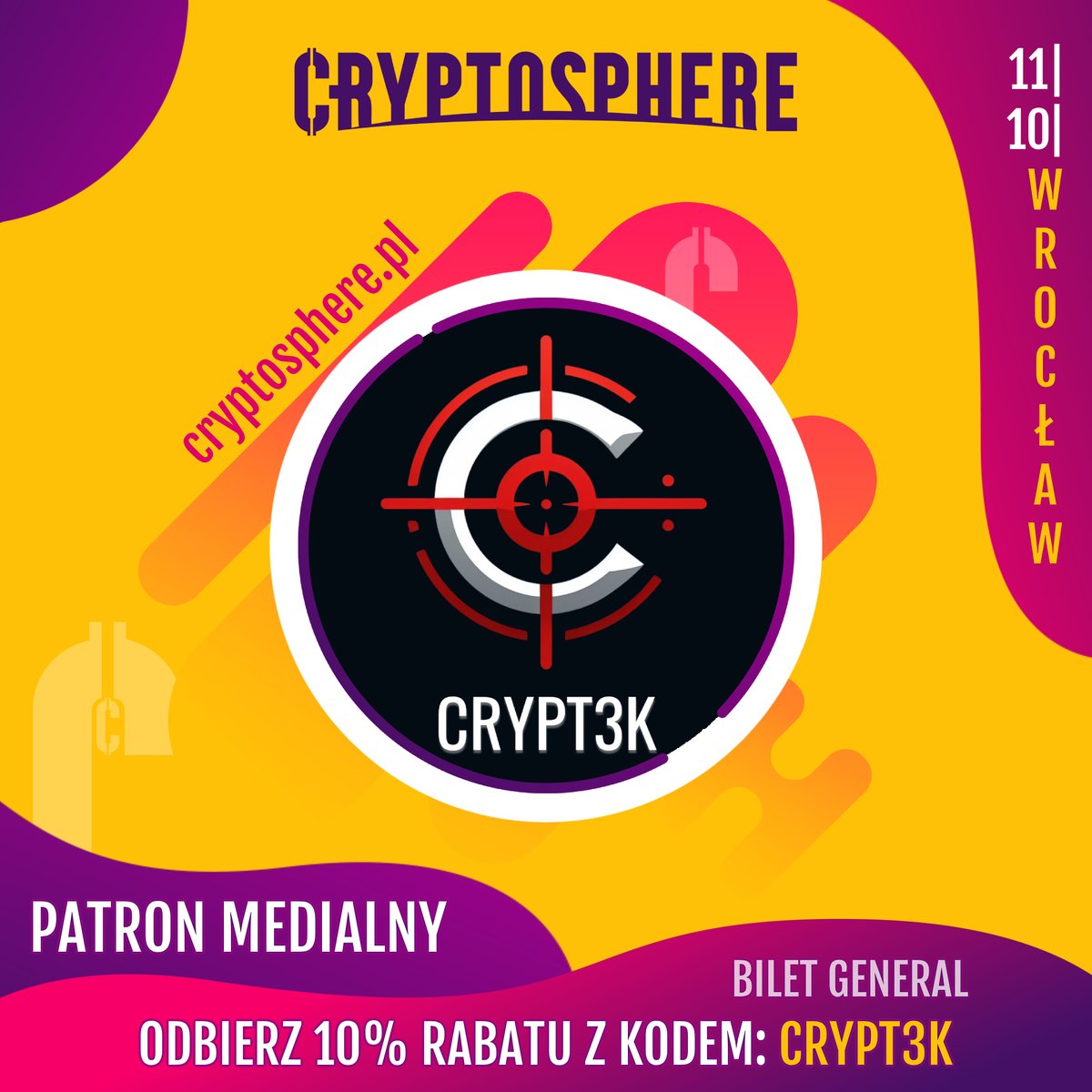 CryptoSpherePL's tweet image. 📣 @Crypt3keth wspiera #CryptoSphere jako patron medialny!
📅 11 października → Wrocław 🚀

⚡ Early Birds tylko do 08.09 → 57 PLN → od 09.09 = 69 PLN!
🎟 Kup teraz → cryptosphere.pl
🔥 Kod CRYPT3K = -10%