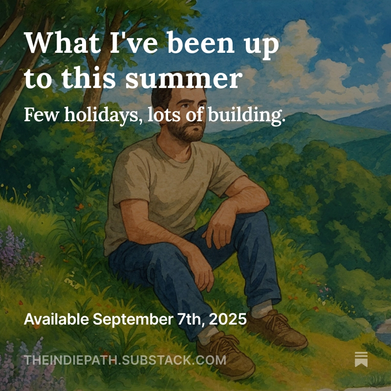 August flew by. I’ve been quiet, but not idle.

Tomorrow I’m sharing a full recap of what I’ve been building this summer:

- A new indie project
- A charity site that raised 1.1K€
- My first YouTube videos

Full breakdown lands in your inbox tomorrow:
open.substack.com/pub/theindiepa…
