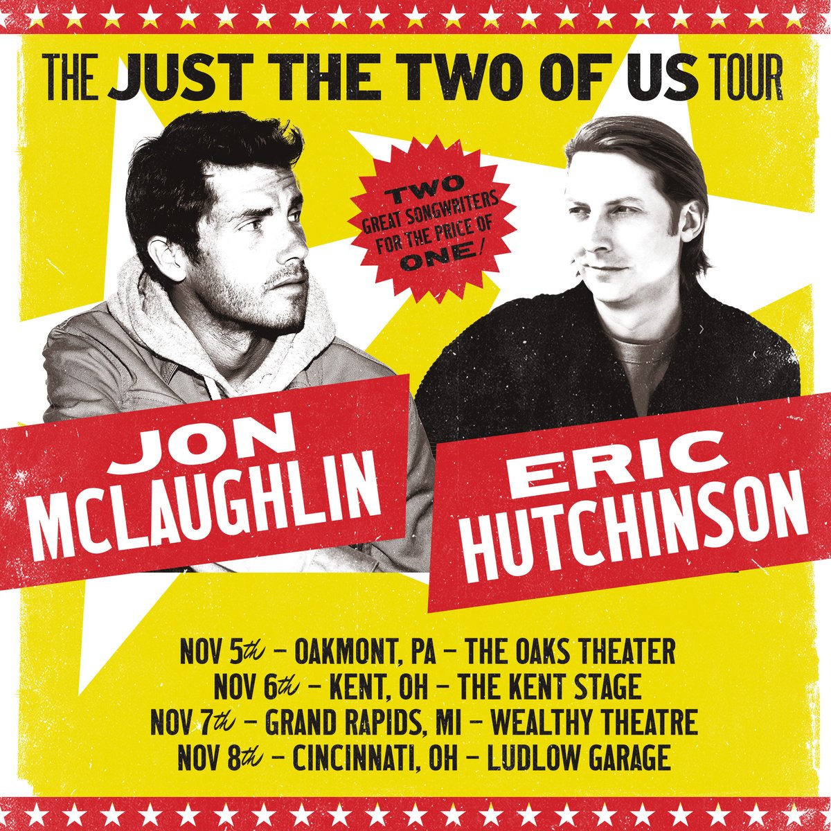 Final tour dates for my  "Best Of Eric Hutchinson" shows. Who's coming?