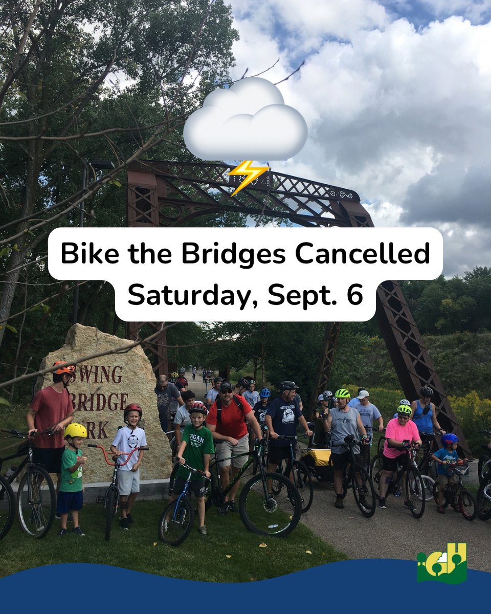 We regret to share that Bike the Bridges has been cancelled due to weather. ☔️

We apologize for any inconvenience and appreciate your understanding. 💚