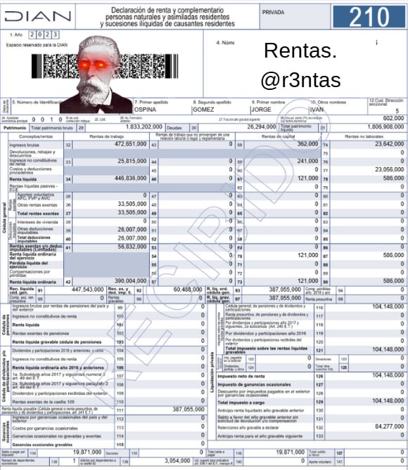 Rentas. (@r3ntas) on Twitter photo Jorge Iván Ospina Gómez (<a href="/JorgeIvanOspina/">Jorge Ivan Ospina</a>), COP $1.833.202.000 ese emprendiendo de alcalde y embajador 10/10 Jorge Iván Ospina Gómez (<a href="/JorgeIvanOspina/">Jorge Ivan Ospina</a>), COP $1.833.202.000 ese emprendiendo de alcalde y embajador 10/10