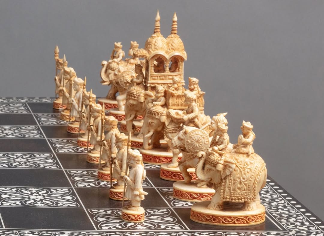 Indian Chess Set, 1800s.