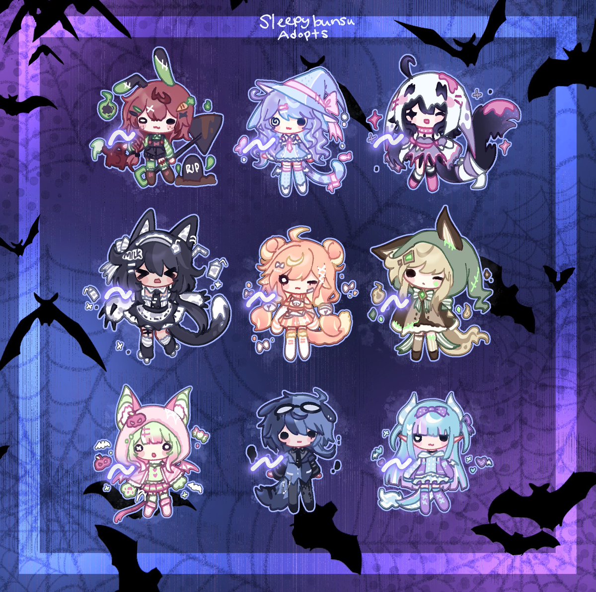 Sleepybunsu's tweet image. 👻 Halloween Chibi Adoptables 👻

Now up!

🔁 is appreciated 💜

Adopt here ⬇️