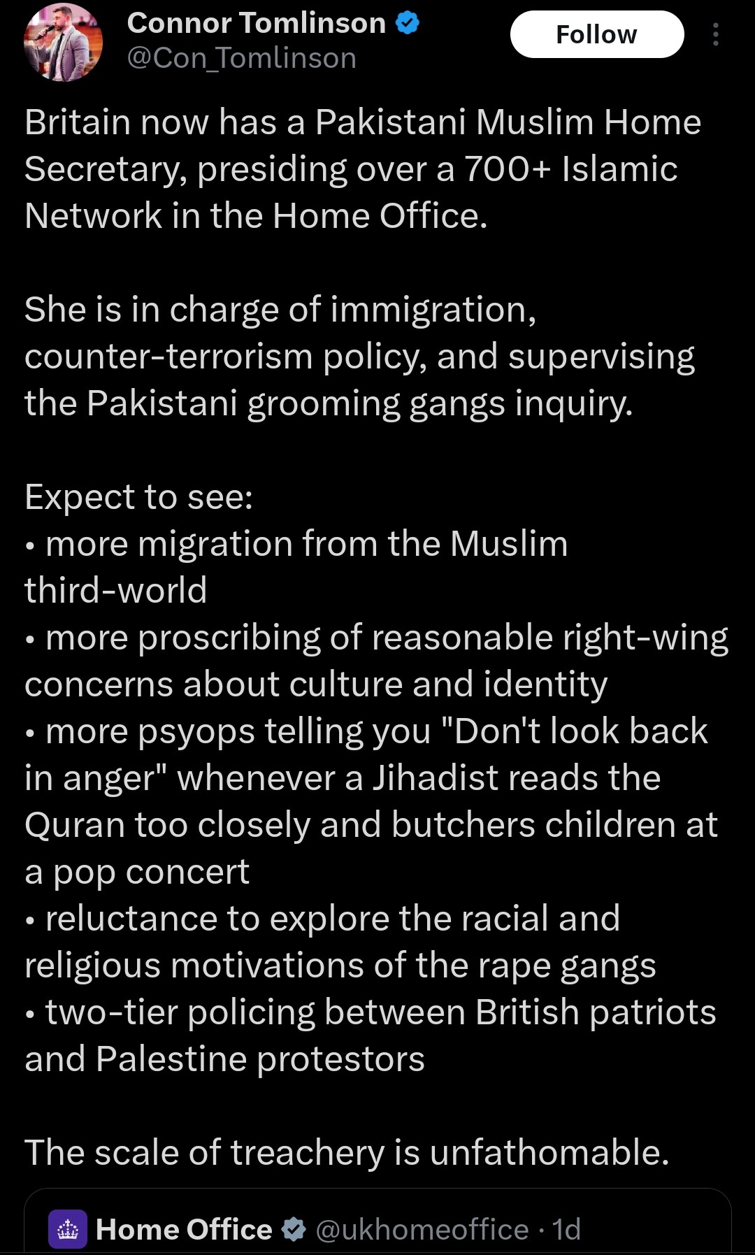 One of the social media posts circulated about Mahmood’s appointment.